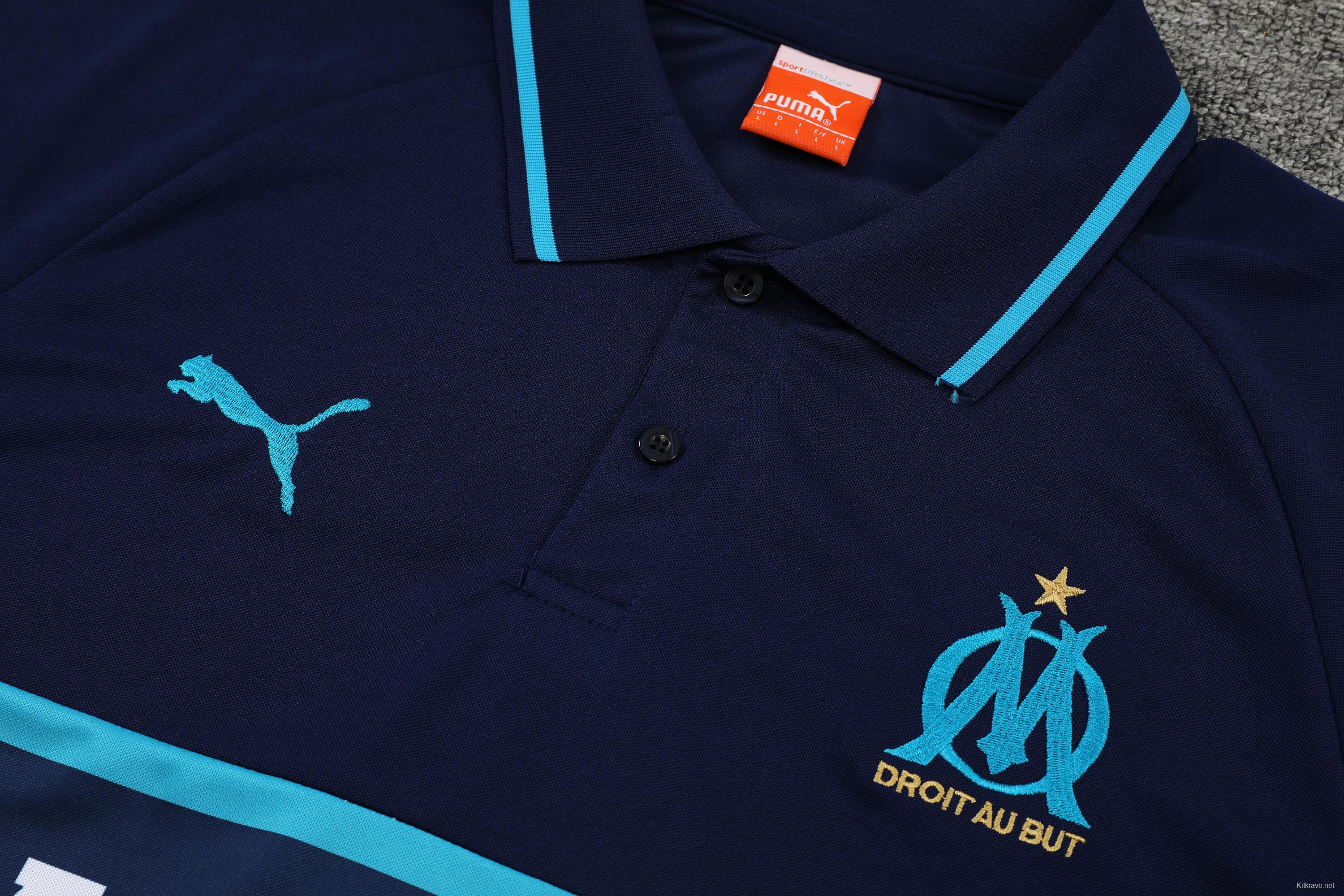 Olympique de Marseille POLO ki t royal blue (not sold separately)