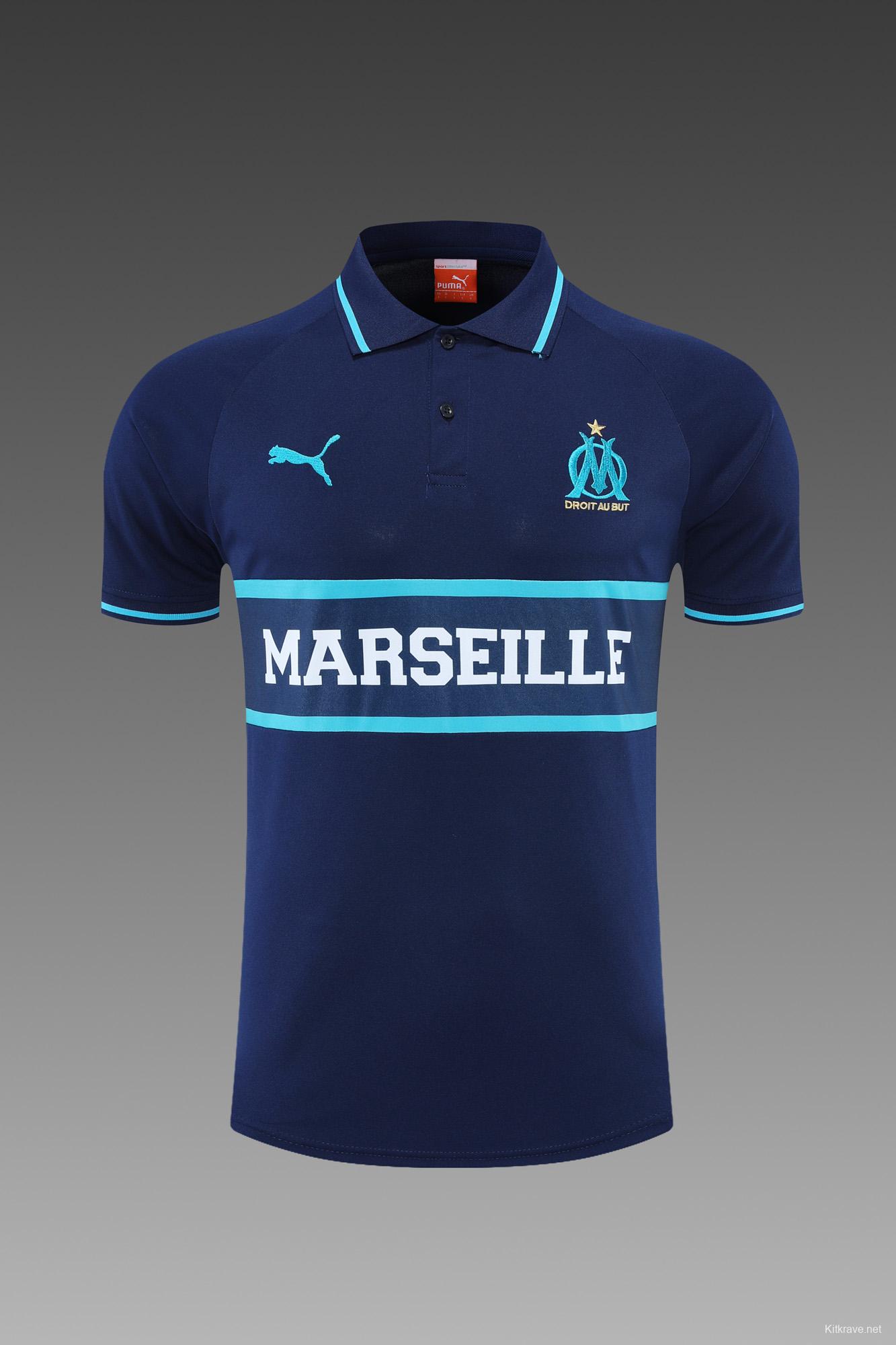 Olympique de Marseille POLO ki t royal blue (not sold separately)