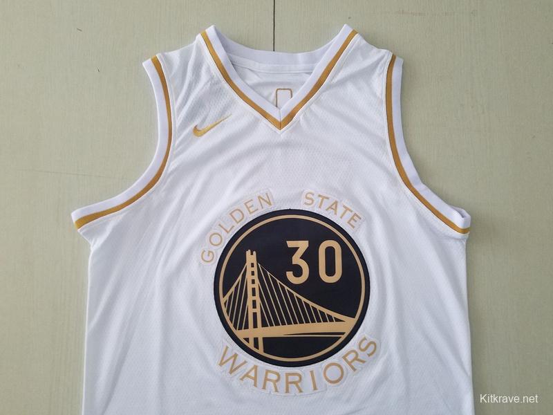 Stephen Curry 30 White Golden Edition Jersey