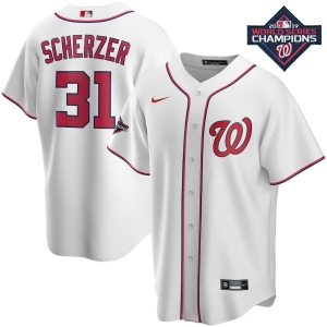 Men's Max Scherzer White 2019 World Series Champions Home Player Team Jersey