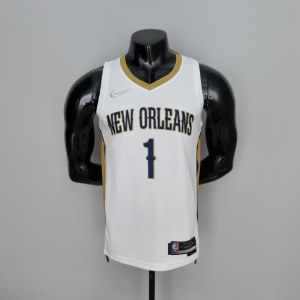 75th Anniversary New Orleans Pelicans Williamson#1 White NBA Jersey