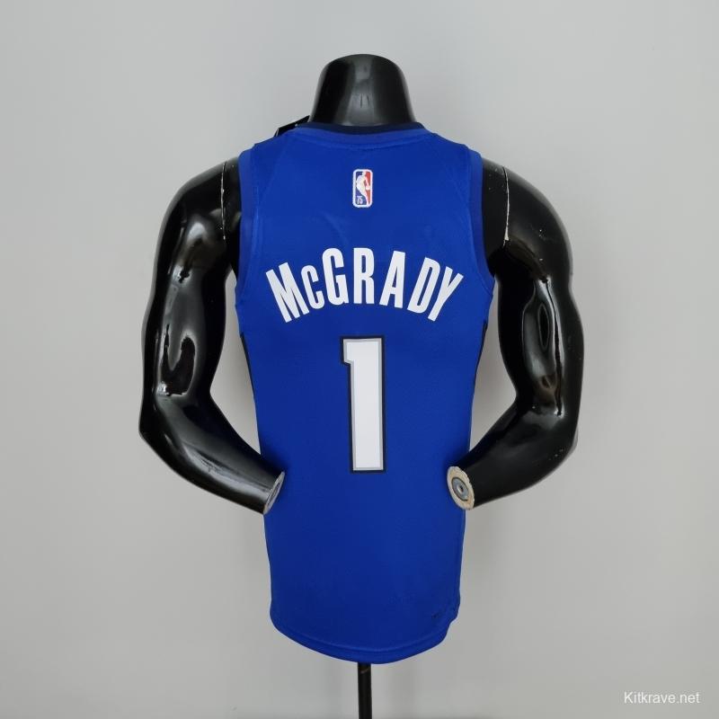 75th Anniversary McGrady #1 Orlando Magic Blue NBA Jersey