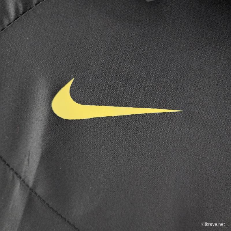 2022 Brazil Black Full Zipper Windbreaker