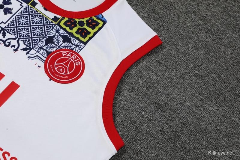 22/23PSG White Special Edition Pre-Game Training Jersey Vest