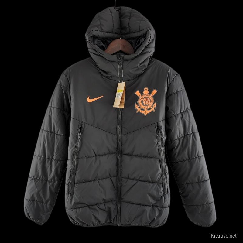 2022 Corinthians Down coat Jacket Black Orange Label