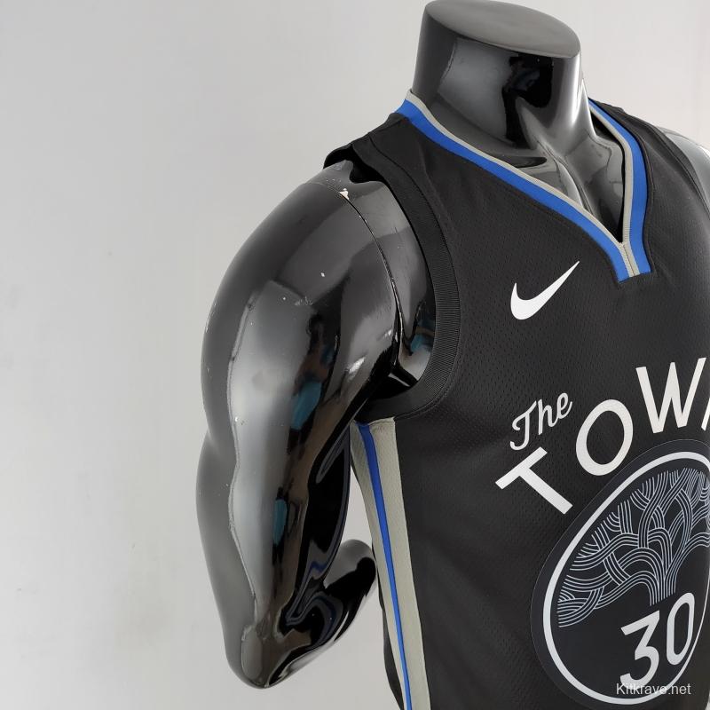 2020 Curry#30 Warriors City Edition Black And Grey NBA Jersey