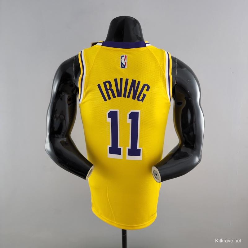 75th Anniversary IRVING #11 Los Angeles Lakers Yellow NBA Jersey