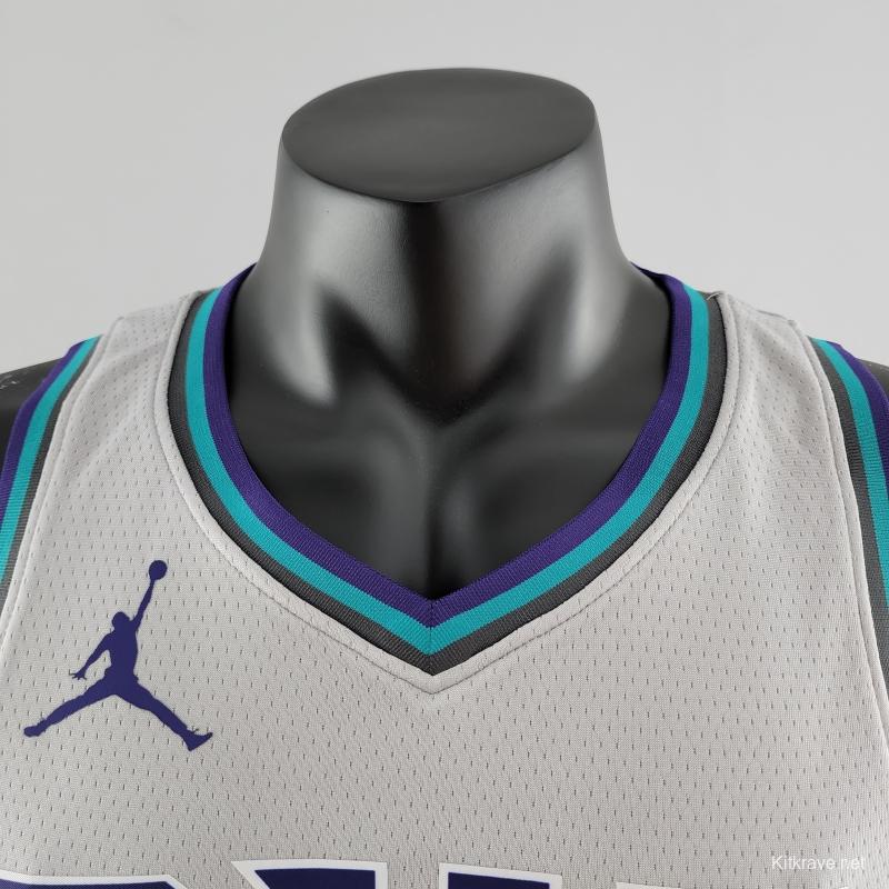 2019 Ball #1 Charlotte Hornets Grey NBA Jersey