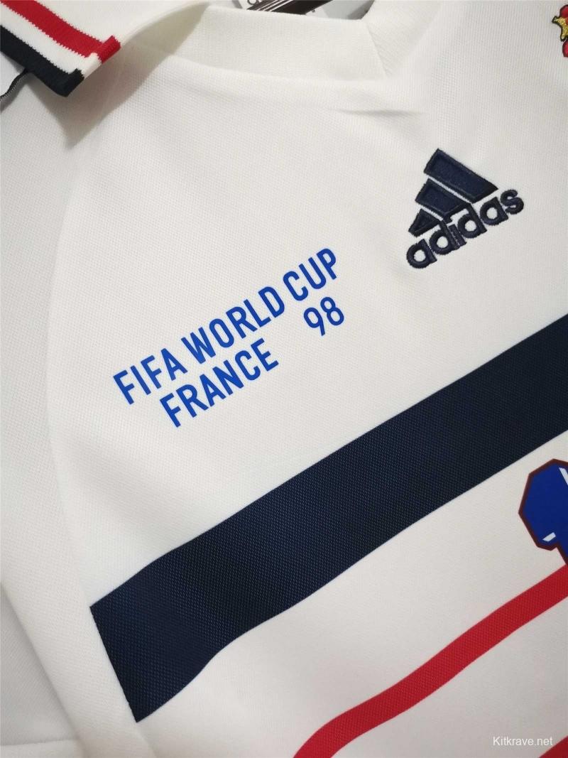 Retro 1998 France Away White Soccer Jersey