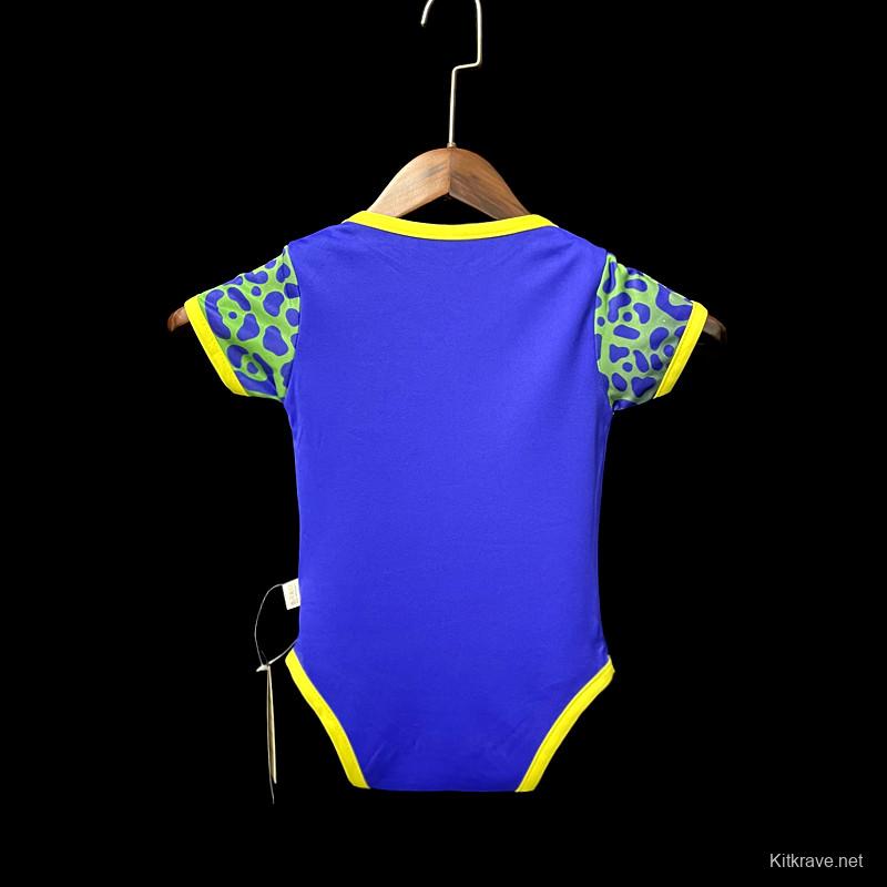 2022 Brazil Away Baby Soccer Jersey