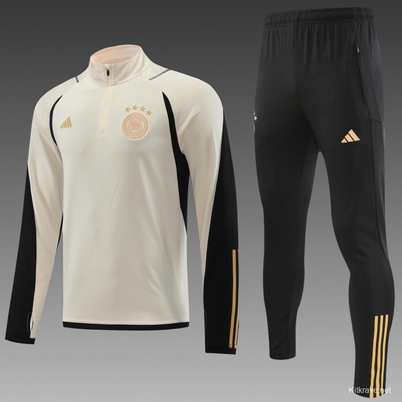 2022 Germany Khaki Half Zipper Tracksuit