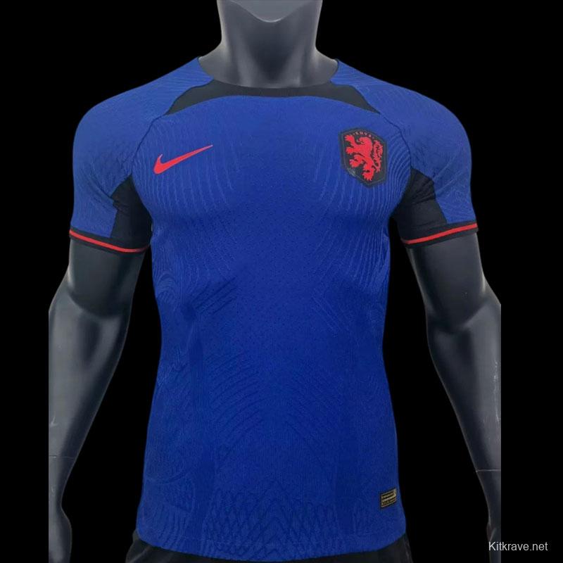 Player Version 2022 Netherlands Away Soccer Jersey