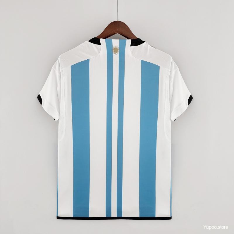 3 Stars 2022 Argentina Home Jersey CAMPEONES DEL MUNDO Printing