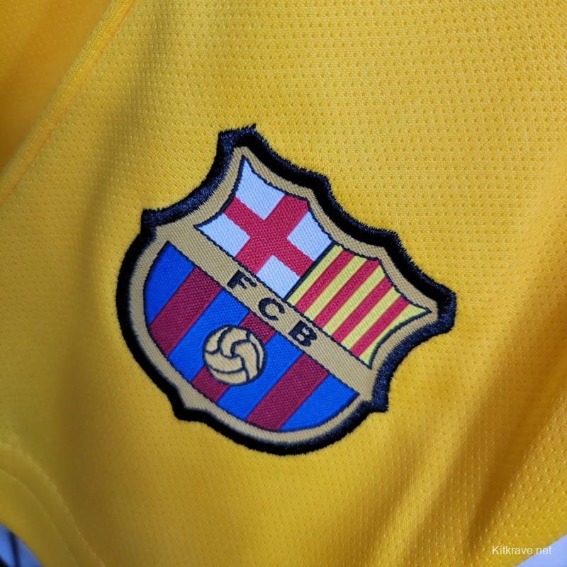 23-24 Kids Barcelona Forth Yellow Jersey Size 18-28