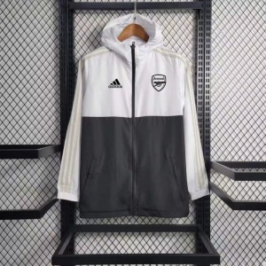 23/24 Arsenal White Black Windbreaker