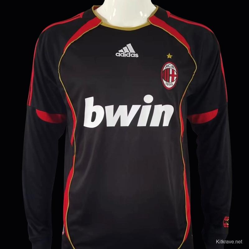 Retro 06/07 AC Milan Third Black Long Sleeve Jersey