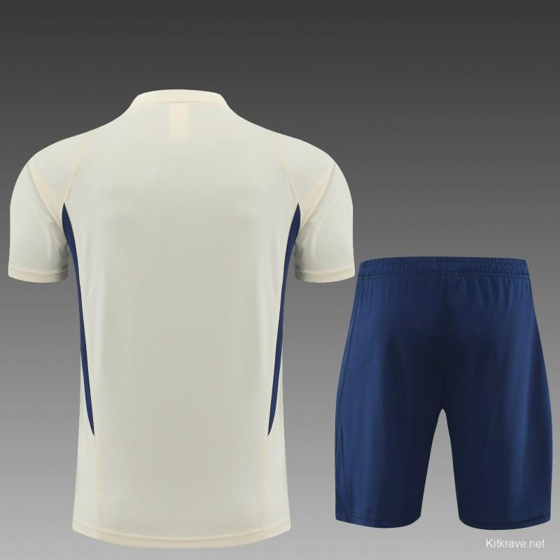 2023 Italy Light Yellow Short Sleeve+Shorts