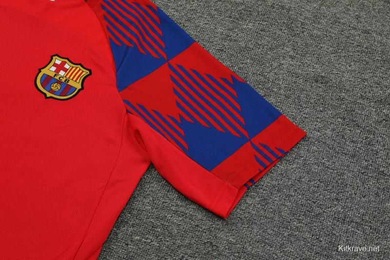 23 24 Barcelona Red Remake Icon Short Sleeve+Shorts