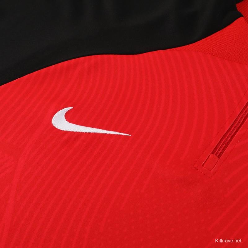 2024 Nike Red/Black Half Zipper Jacket+Pants