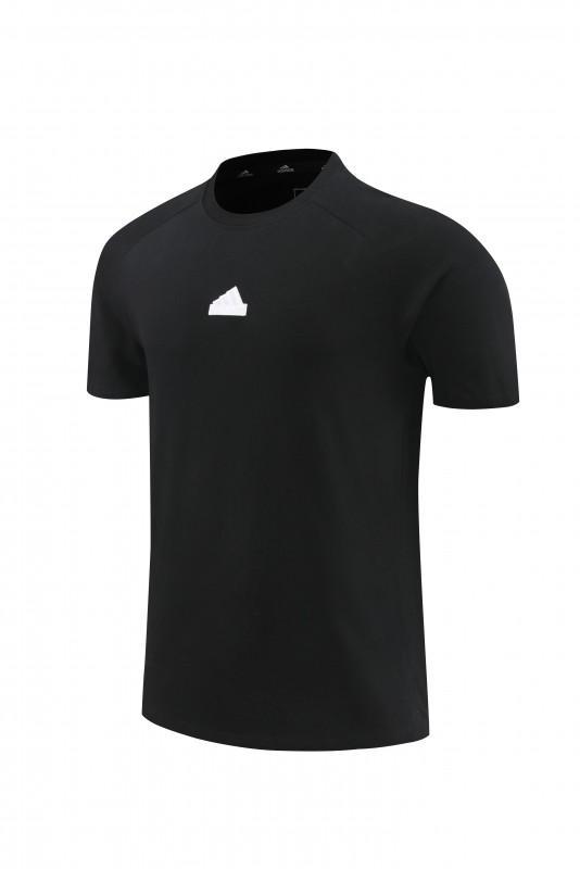 23/24 Adidas Black Cotton Short Sleeve Jersey+Shorts