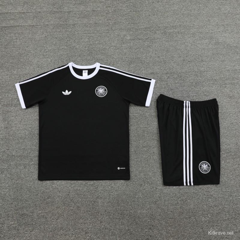 2024 Germany Black Cotton Short Sleeve Jersey+Shorts