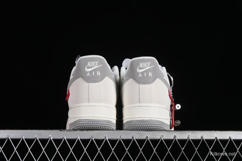 Supreme x Nike Air Force 1 '07 Low Beige Grey Casual Skate Shoes - HD1968-018