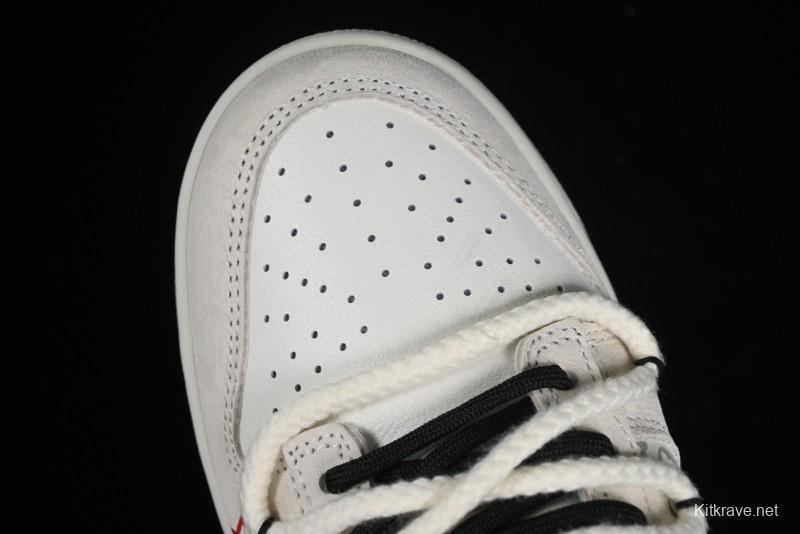 Nike SB Dunk Low LV Collaboration Anniversary Customized Sneakers in Off-White Black Swoosh Triple Floral - SJ2068-235