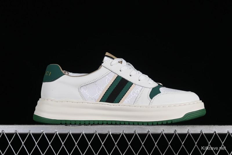 Gucci Chunky B Screener GG Sneakers Retro Style with Classic GG Canvas and Leather Trim - 9Y9209666