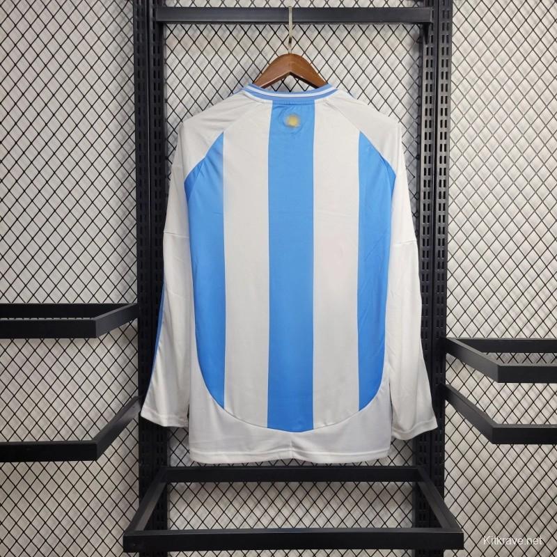 2024 Argentina Home Long Sleeve Jersey With Champion Patch