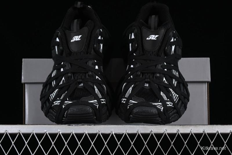 Balenciaga Phantom Sneaker 10th Generation Lace-Up Running Shoes with Transparent Heel Strap - W3XL11090