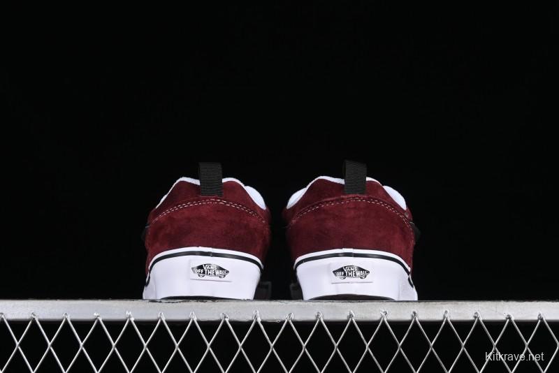 Vans Classics Knu Skool Chunky Tongue Retro Sneakers in Wine Red - VN0009QC02Y