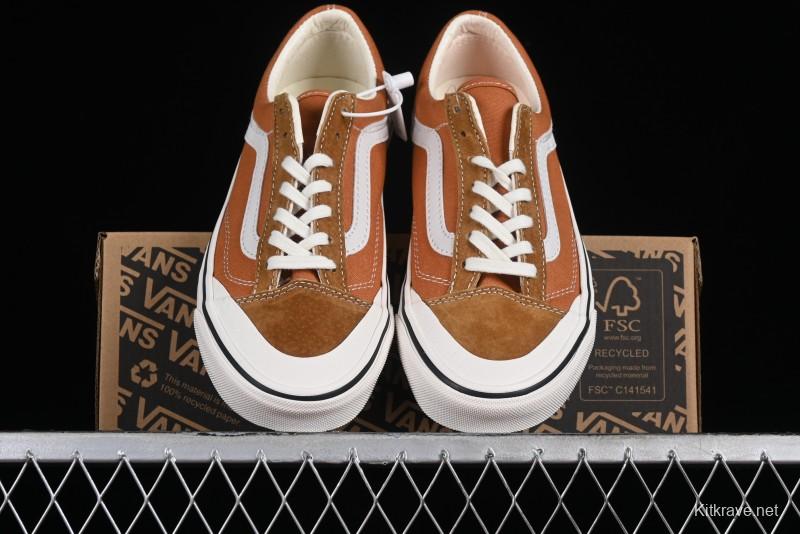 Vans Old Skool Reissue 136 High-End Series Round Toe Orange Canvas Vulcanized Shoes - VN000MT6BKQ