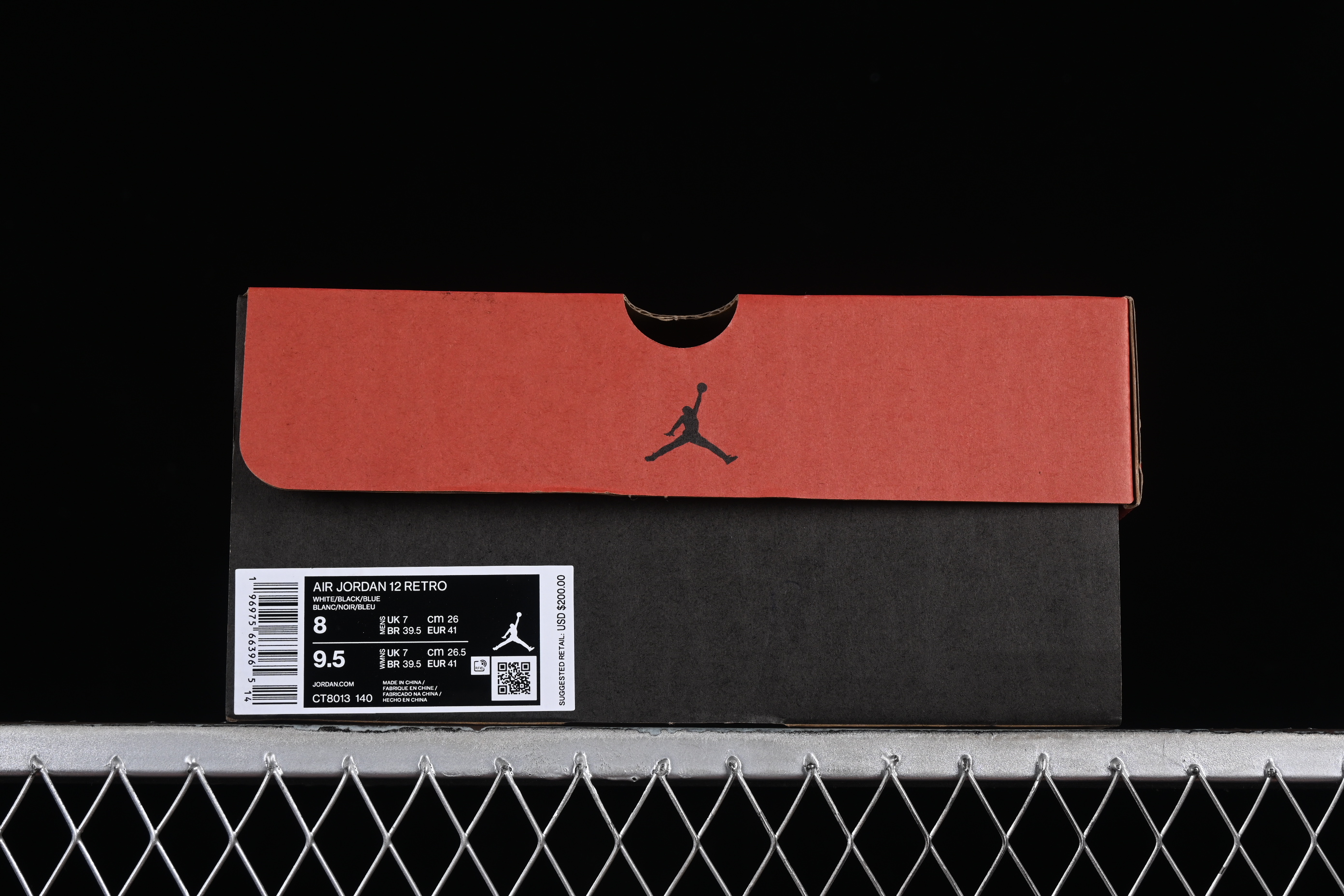 Nike Air Jordan 12 Retro Basketball Shoes in White Black Blue - CT8013-140