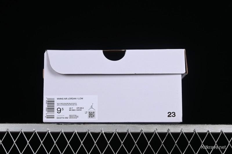 Nike Air Jordan 1 Low AJ1 Black Grey Red Hook Low-Top Culture Basketball Shoes - DC0774-062