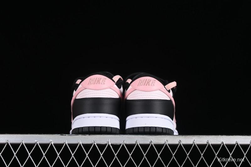 Nike Dunk Low Custom Deconstructed Strap Casual Sneakers in Black Pink - CW1590-100