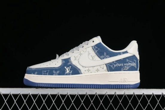 Nike Air Force 1 '07 Low LV Collaboration - Fluorescent Tie-Dye Denim Low-Top Casual Sneakers DD8686-400
