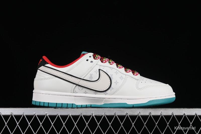 Nike SB Dunk Low LV Collaboration - Beige Violent Bear Anniversary High-End Custom Low-Top Casual Skate Shoes - SJ2068-240