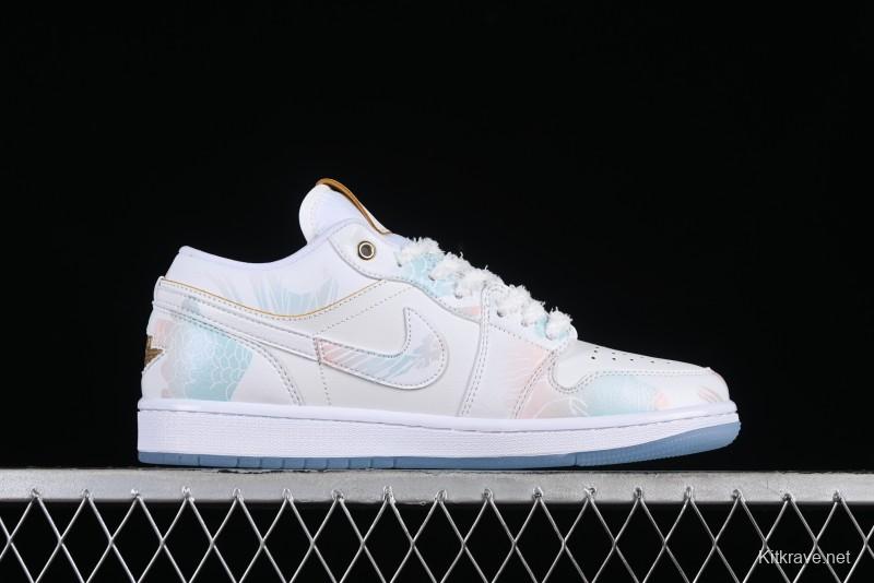 Nike Air Jordan 1 Low AJ1 Chinese New Year Limited Edition New Chinese Style Custom Steam Puppet - Third Prince Ao Bing Low Top Casual Sneakers FN8901-164