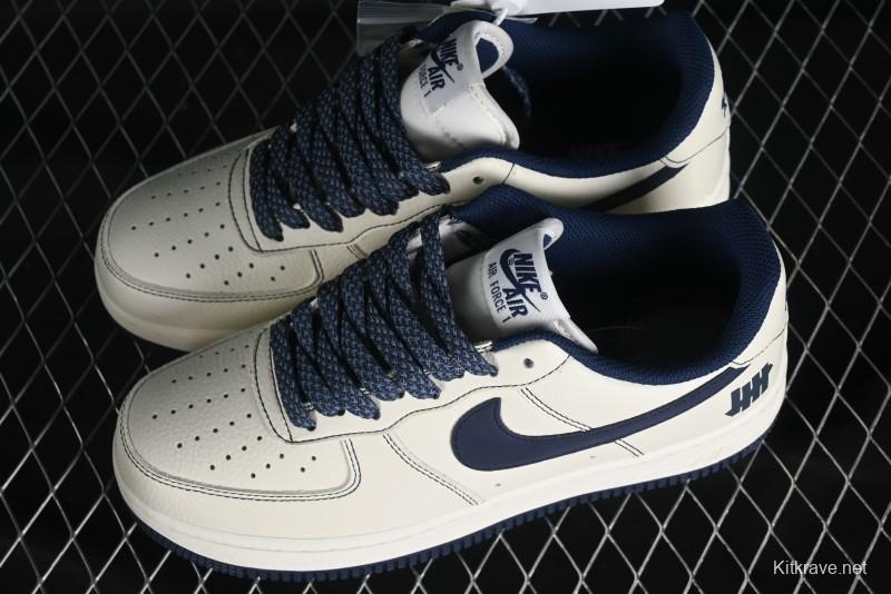 Nike Undefeated Air Force 1'07 Low Casual Sneakers in Deep Blue with Custom Leather and Reflective Details - UN2395-522