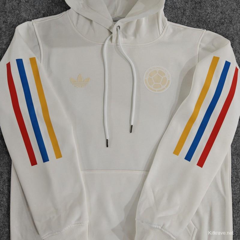 2024 Colombia 100th Black/Navy/Grey/Beige/White Hoodie With Golden Badge