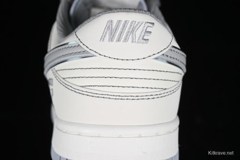 Nike SB Dunk Low OFF-WHITE Collaboration - Light Beige Grey Check Anniversary High-End Custom Low-Top Casual Sneakers - DJ2024-001