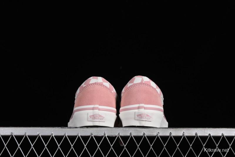 Vans Old Skool Reissue 136 Pink Checkerboard Low Top Retro Canvas Shoes - VN000MT6EBQ