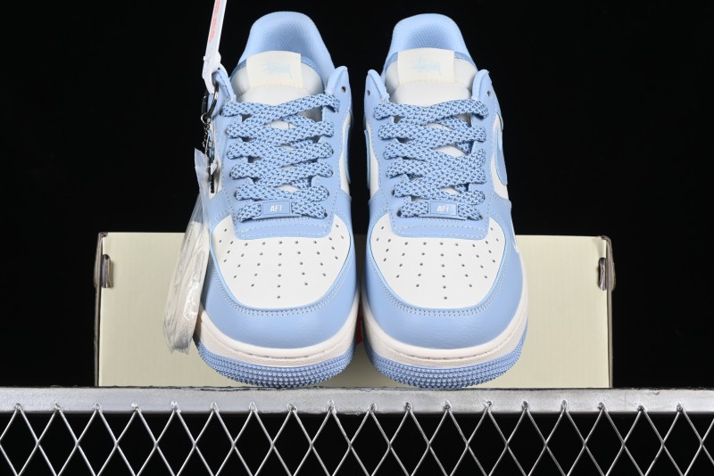 Nike Air Force 1 '07 Low Stussy Collaboration - Sky Blue Low-Top Casual Sneakers - BB9599-201