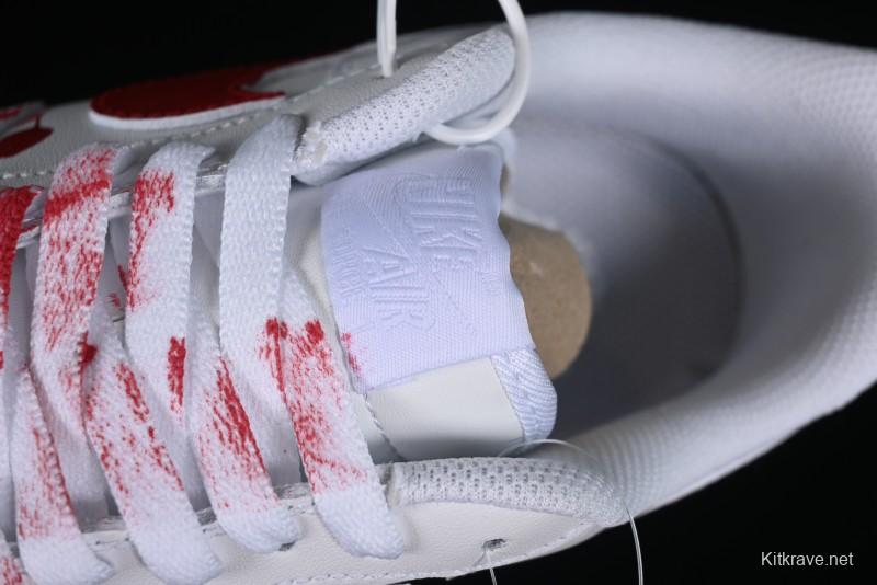 Nike Air Force 1 '07 Low Casual Sneakers with Anime Graffiti Style Crime Scene Design - 315122-211