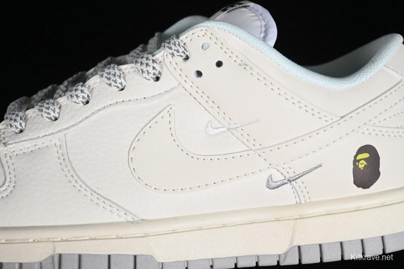 Nike SB Dunk Low "BAPE Collaboration - Arctic Fox" Anniversary High-End Custom Low-Top Casual Sneakers - XD6188-018