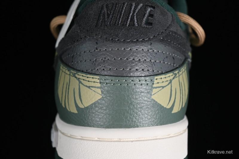 Nike Dunk Low Panda Prank Jungle Crossing - Green Wild Floating Abyss Beige Brown Green SB Lace-Up Low-Top Casual Skate Shoes - FD0350-133
