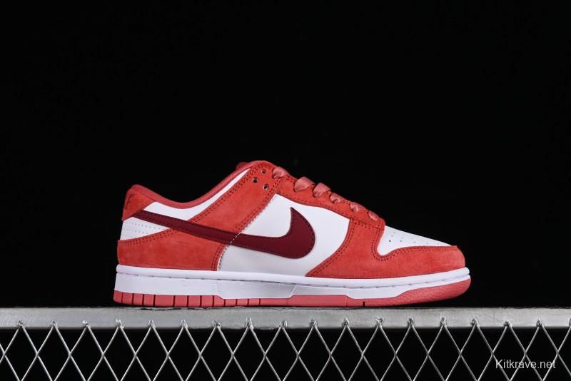 Nike SB Dunk Low Retro Valentine's Day 2024 White Rose Red Skateboarding Shoes - FQ7056-100