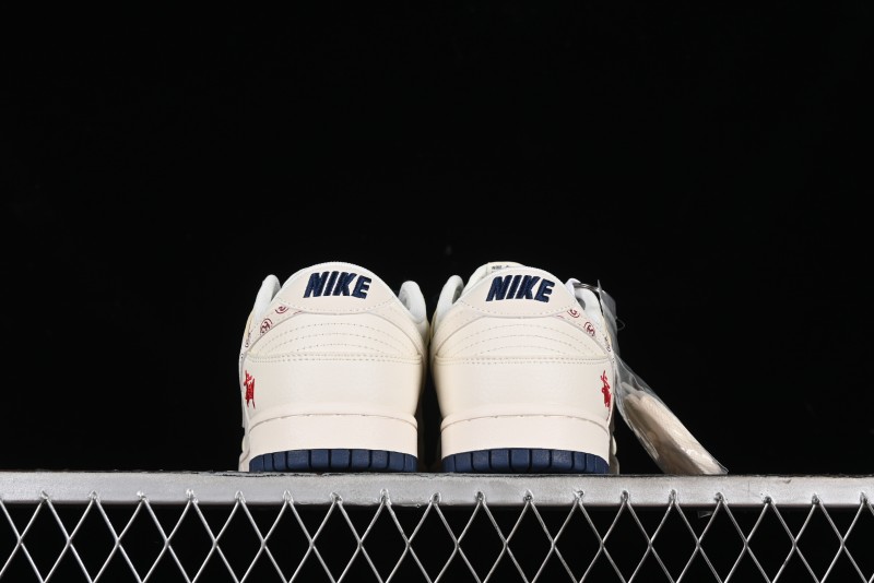 Nike SB Dunk Low Stussy Collaboration - Off White Floral Swoosh Anniversary High-End Custom Low-Top Casual Skate Shoes - XY1688-001