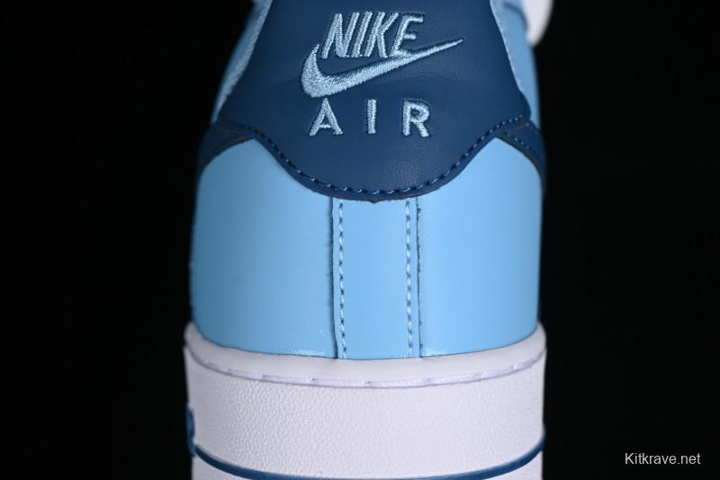 Nike Air Force 1 '07 Low White Blue Color Blocking Casual Sneakers - HF4837-407