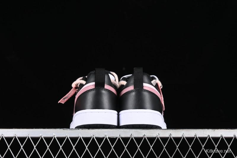 Nike Court Borough Low 2 Retro Casual Sneakers in Dark Pink and Black - BQ5448-115